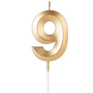 VELA DESIGN DOURADA NUMERO 9