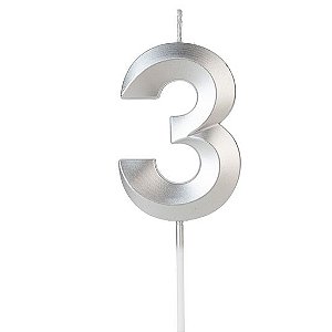 VELA DESIGN PRATA NUMERO 3