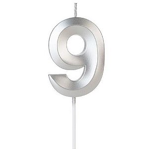 VELA DESIGN PRATA NUMERO 9