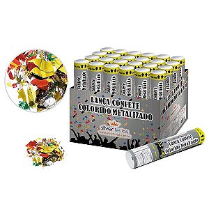 LANÇA CONFETE COLORIDO METALIZADO 30CM