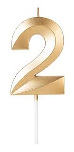 VELA DESIGN DOURADA NUMERO 2