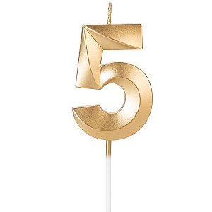 VELA DESIGN DOURADA NUMERO 5