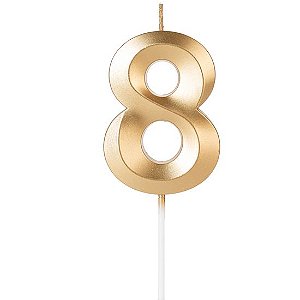 VELA DESIGN DOURADA NUMERO 8