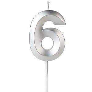 VELA DESIGN PRATA NUMERO 6