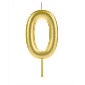 VELA BIG METALIZADA DOURADA NUMERO 0