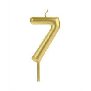 VELA BIG METALIZADA DOURADA NUMERO 7