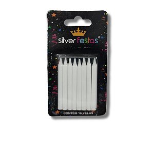 VELA MINI PALITO LISA BRANCA C/16