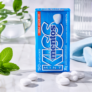 BALA MENTOS KISS MENTA LATA 35GRS
