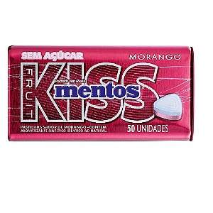 BALA MENTOS KISS MORANGO LATA 35GRS