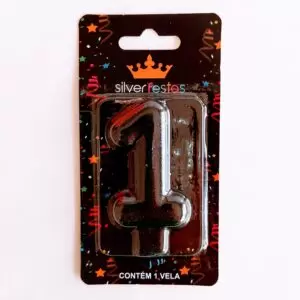 VELA COM GLITTER NUMERO 1