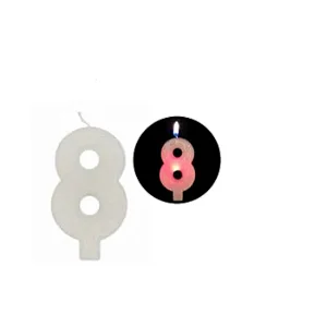 VELA LED BRANCA NUMERO 8