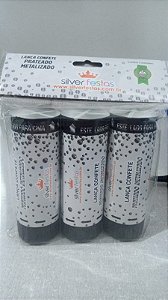 LANÇA CONFETE PRATEADO METALIZADO 11CM C/3 UND