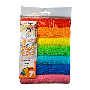 KIT PANO MICROFIBRA MR PLUS 30X30CM TALGE PCT C/7 UNIDADES