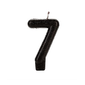 VELA PRETA GLITTER NUMERO 7