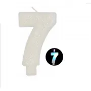 VELA LED BRANCA NUMERO 7