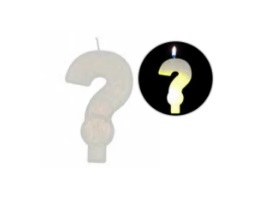 VELA LED BRANCA INTERROGACAO