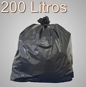 SACO LIXO PRETO 200LT 0,8 PACOTE C/100 UND 90X110X0,8