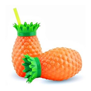 COPO ABACAXI 300ML C/CANUDO