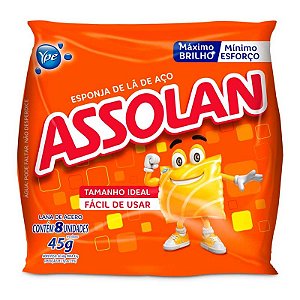 ESPONJA DE ACO ASSOLAN C/8 UNIDADES