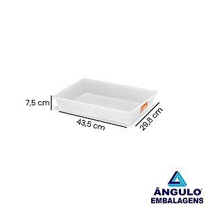 BANDEJA PLASTICA BRANCA 43x30x7,5 REF 737