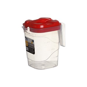 JARRA QUADRADA PLASTICA 1,5LTS TRANSP TAMPA COLORIDA