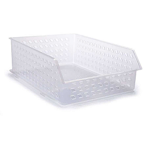 CESTINHA PLASTICA TRANSP ALTA G