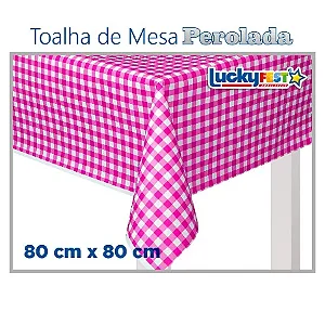 TOALHA MESA XADREZ PINK 80X80 C/10
