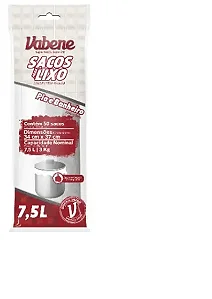SACO LIXO BRANCO P/PIA BANHEIRO 34X38 7,5L C/50 SACOS
