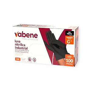 LUVA NITRICA INDUSTRIAL PRETA VABENE G C/100 UN