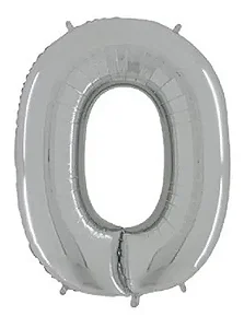 BALAO METALIZADO PRATA 45CM N.0