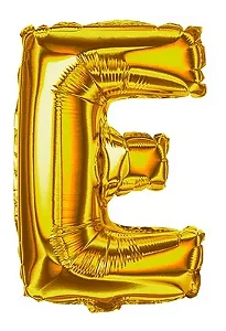 BALAO METALIZADO DOURADO 45CM LETRA E