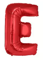 BALAO METALIZADO VERMELHO 45CM LETRA E