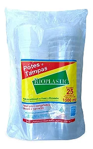 KIT POTE/TAMPA 1500ML C/15 UNIDADES