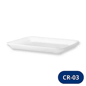 BANDEJA ISOPOR CR003 BRANCA C/100 UND