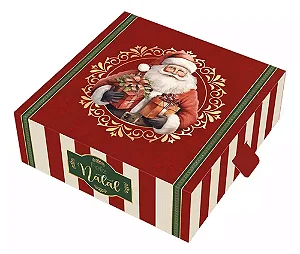 CAIXA GAVETA P/9 DOCES C/PUXADOR NATAL NOEL PCT C/10 UNIDADES