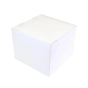 CAIXA BRANCA P/BOLO TAM N.2 25,5X25,5X20CM C/5 UNIDADES