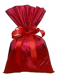 SACO PRESENTE 20X29 VERMELHO METAL C/50