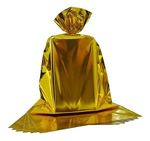 SACO PRESENTE 25X37 OURO METALIZADO C/50 UND