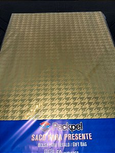 SACO PRESENTE 35X54 DOURADO/DETALHE C/50