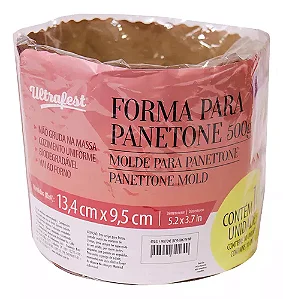 FORMA PANETONE 500GRS 13,4cmx9,5cm C/10 UNIDADES