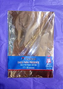 SACO PRESENTE 20X29 OURO METAL C/50