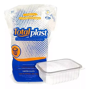 KIT 500ML POTE RETANGULAR C/ TAMPA C/24