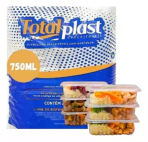 KIT 750ML POTE RETANGULAR C/ TAMPA C/24