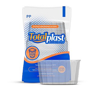 KIT 1500ML POTE RETANGULAR C/ TAMPA C/10