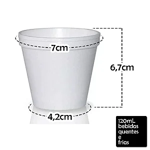 COPO TERMICO ISOPOR 120ML PACOTE C/20 UND