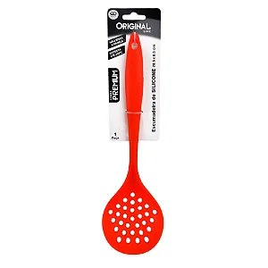 Escumadeira de Silicone 28x8 vermelha