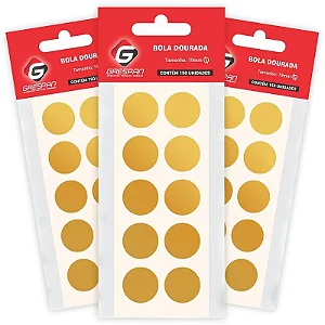 ETIQUETA ADESIVA BOLA OURO 19MM C/150 UND