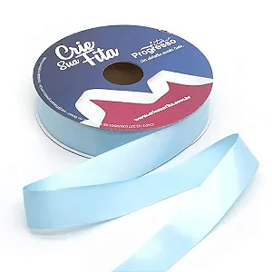 FITA CETIM SIMPLES 212 AZUL BEBE 22MMX50MT COM IMPRESSAO