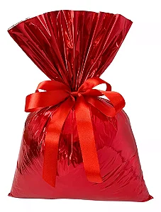 SACO PRESENTE 35X54 VERMELHO METALIZADO C/50 UND