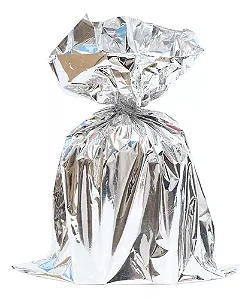 SACO PRESENTE 45X59 PRATA METALIZADO C/25 UND